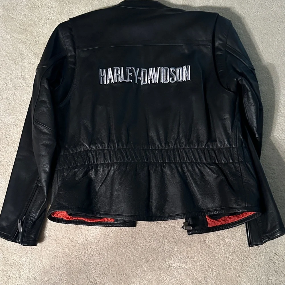 Harley-Davidson Women’s Black Leather Bomber Jacket - Picture 2 of 5